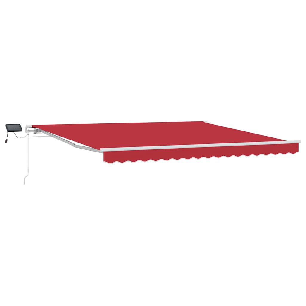 Skrovita tenda Crvena 400 × 300 cm Tkanina i čelik