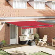 Skrovita tenda S LED lampica Crvena 400 × 300 cm tkanina
