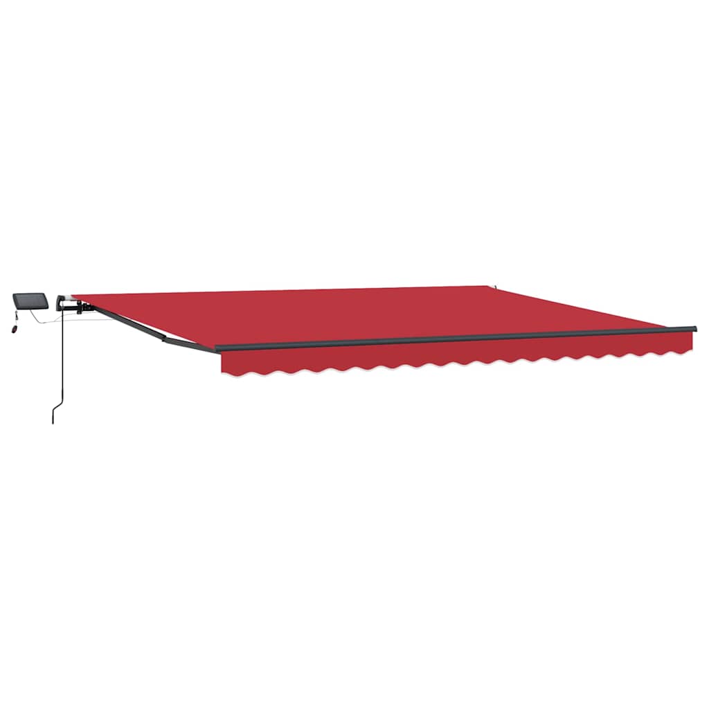 Skrovita tenda S LED lampica Crvena 400 × 300 cm tkanina