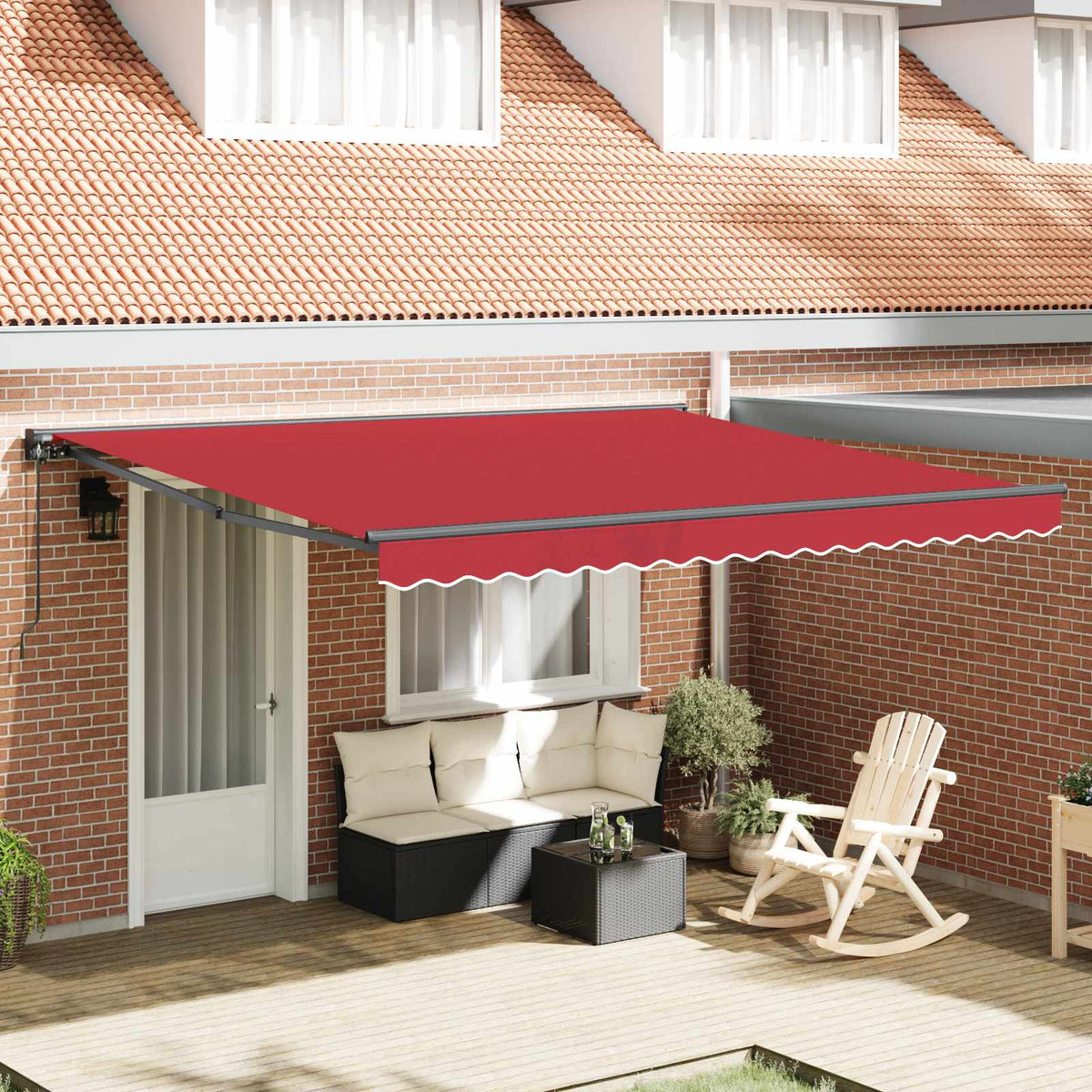 Okvir tende Crvena 400 × 300 cm Poliester s PU premazom