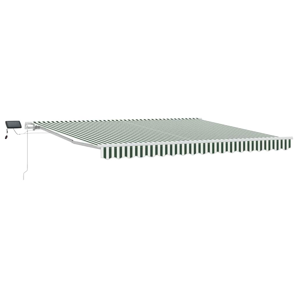 Skrovita tenda Zelena i bijela 400 × 300 cm Tkanina i čelik