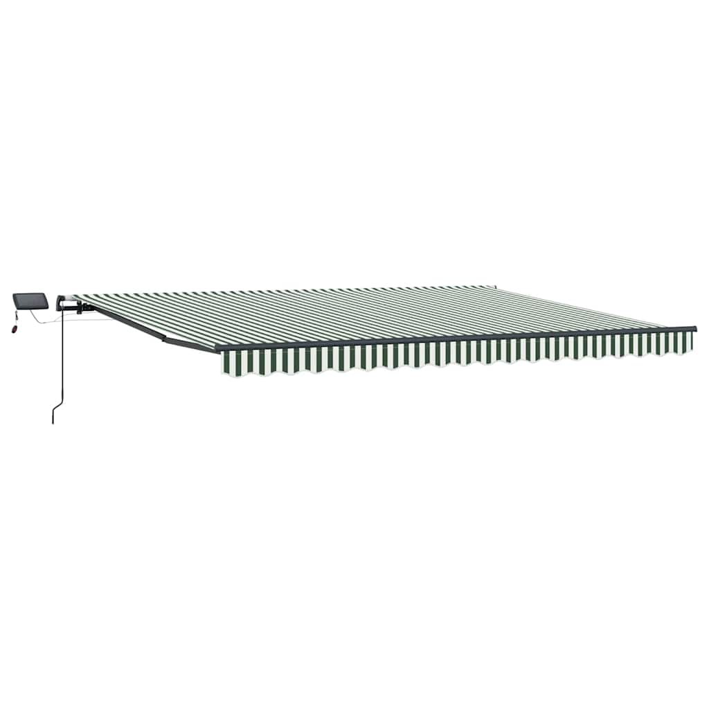 Skrovita tenda Zelena i bijela 400 ×300 cm tkanina