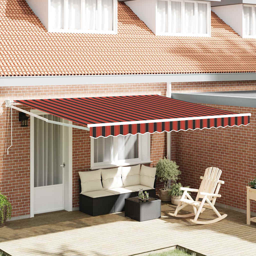 Skrovita tenda Žuta i narančasta 400 × 300 cm Tkanina i čelik