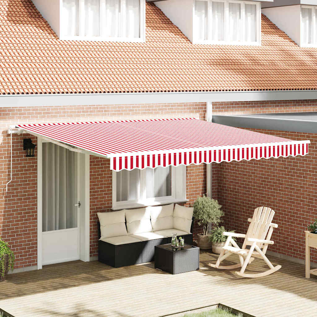Skrovita tenda Crvena i bijela 400 × 350 cm