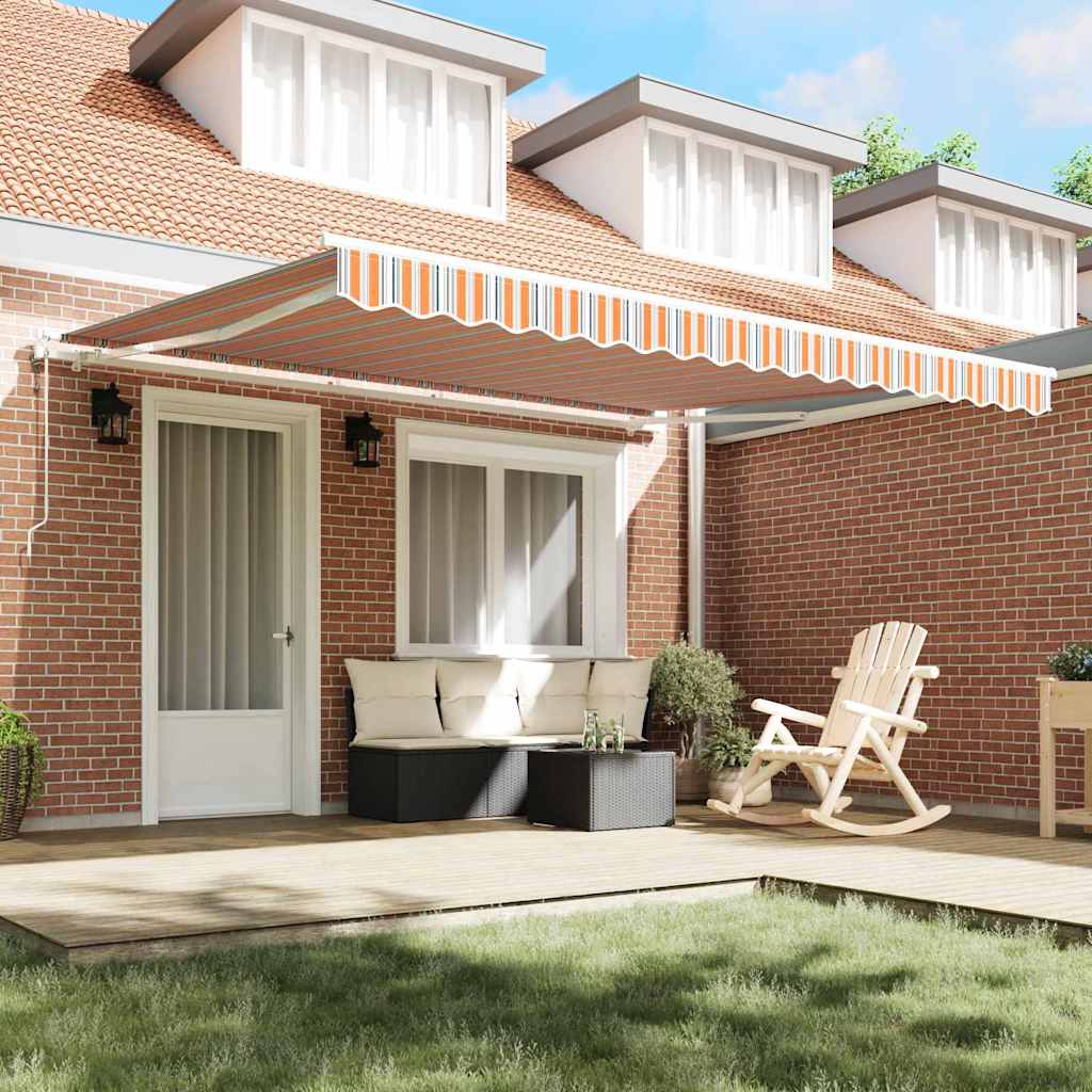 Povlačivi tende Šareni 400 × 350 cm Tkanina i Aluminij