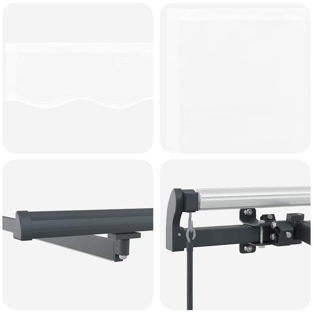 Skrovita tenda S LED lampica Bijelo 400 ×350 cm tkanina
