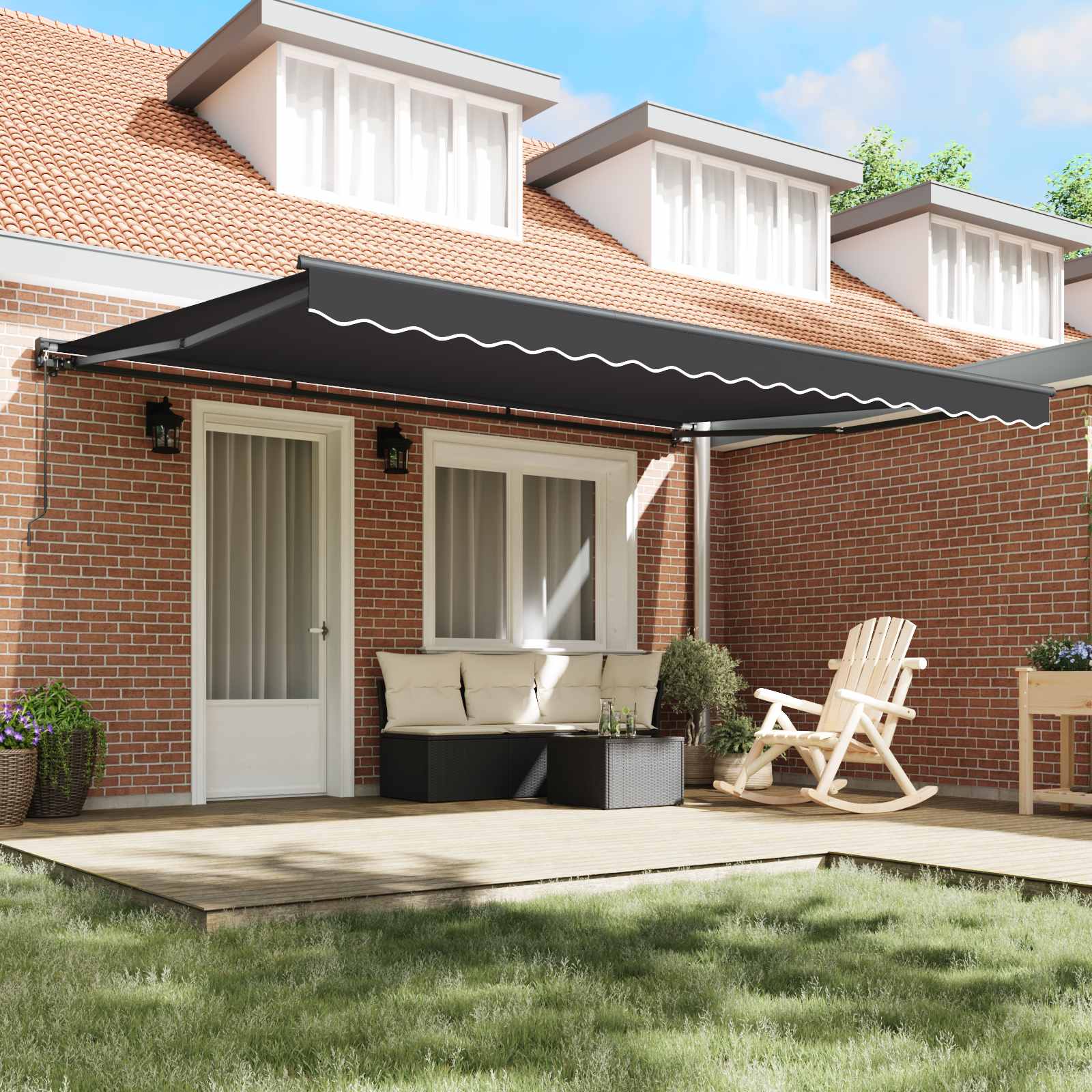 Okvir tende Antracit 450 × 300 cm Poliester s PU premazom