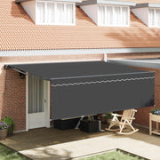 Skrovita tenda Antracit 450 × 300 cm Poliester i aluminij