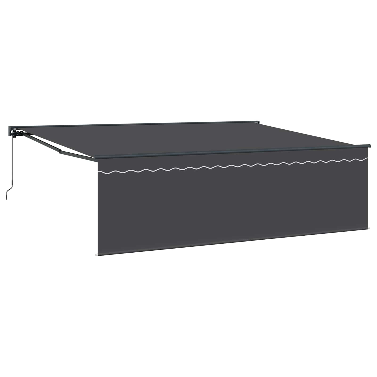 Skrovita tenda Antracit 450 × 300 cm Poliester i aluminij