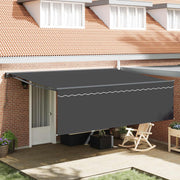 Skrovita tenda Antracit 450 × 350 cm Poliester i aluminij