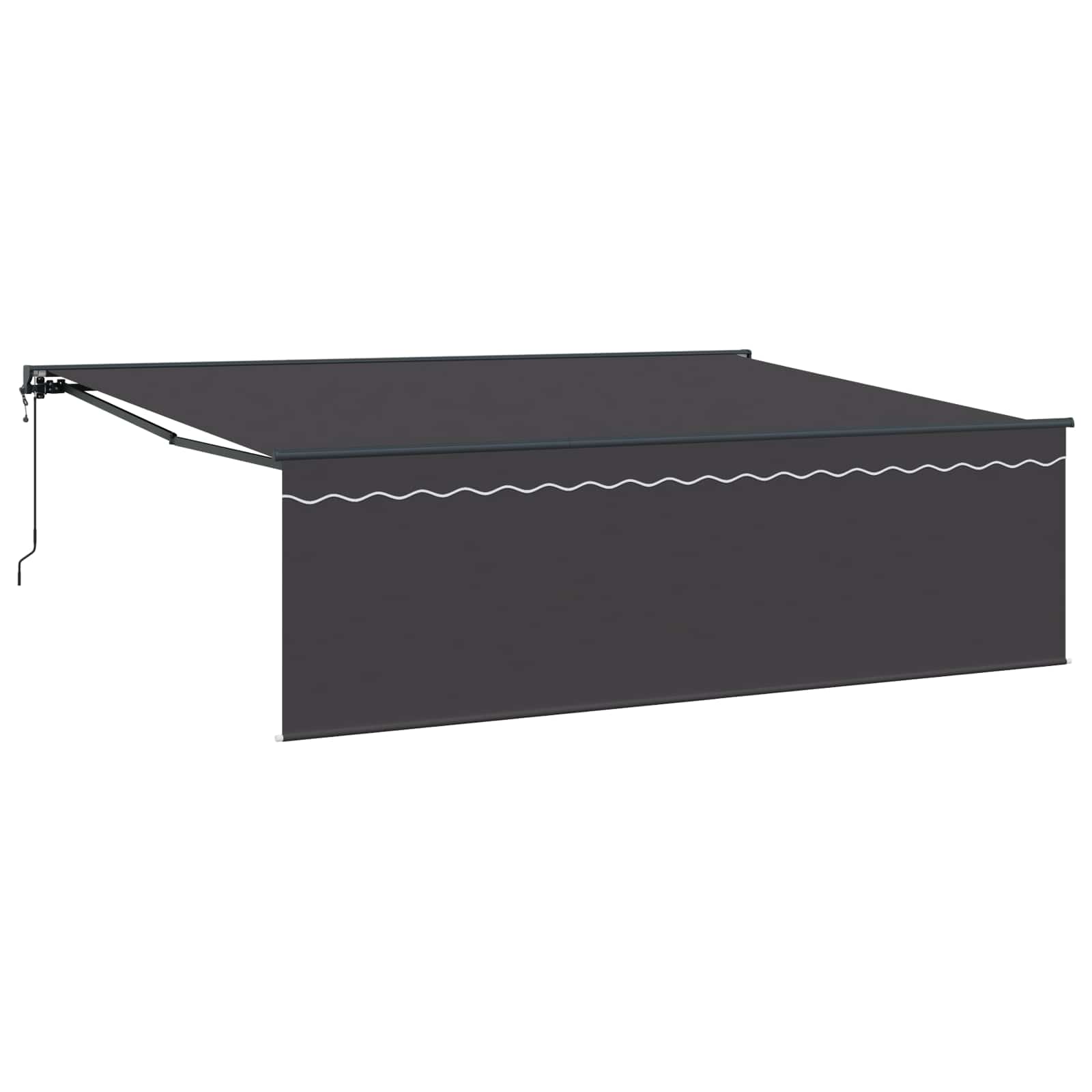 Skrovita tenda Antracit 450 × 350 cm Poliester i aluminij