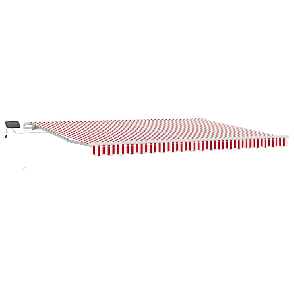 Skrovita tenda Crvena i bijela 450 × 300 cm Tkanina i čelik