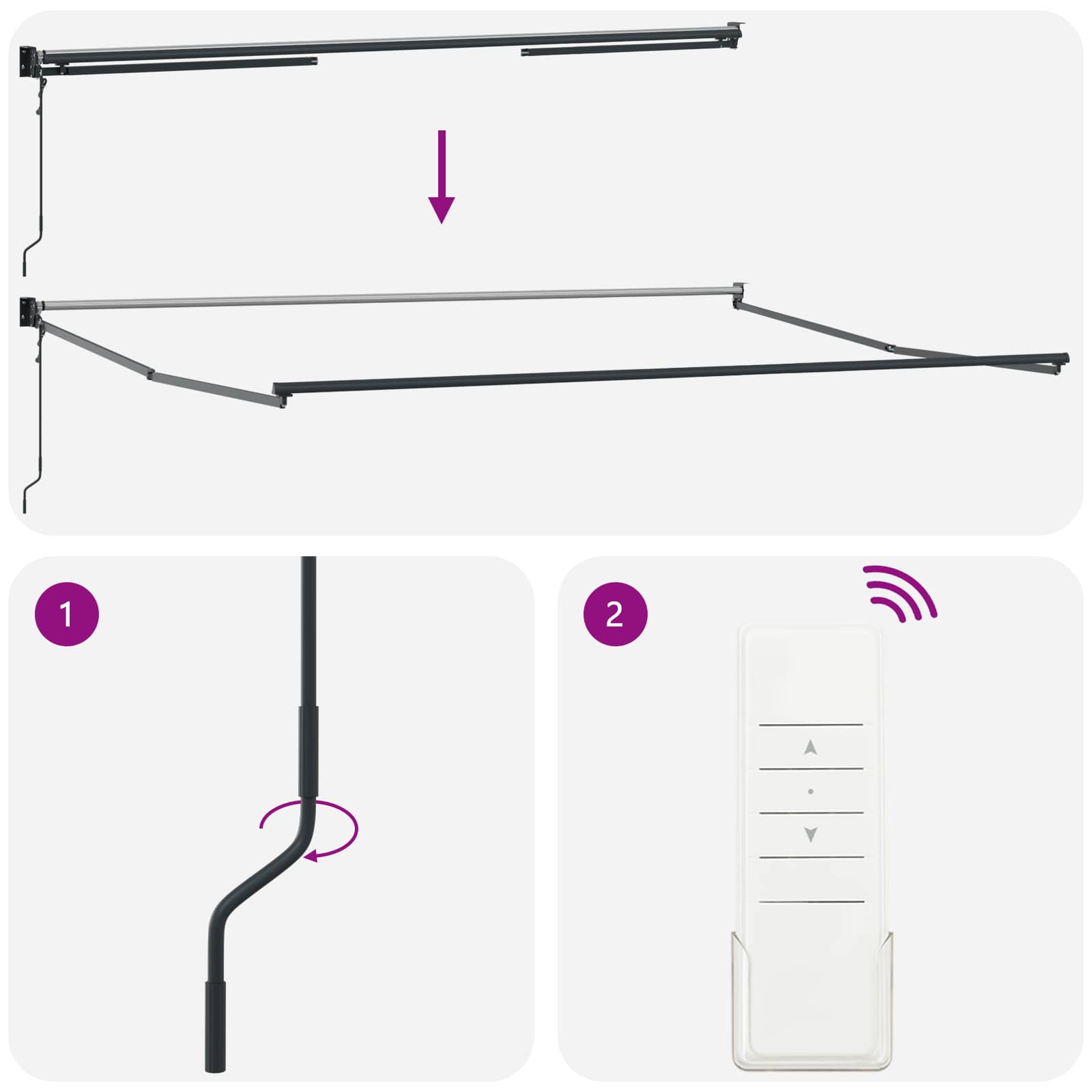 Skrovita tenda Crvena i bijela 450 × 300 cm
