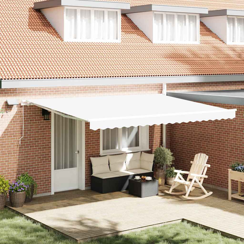 Skrovita tenda s Bijelo 450 ×300 cm tkanina