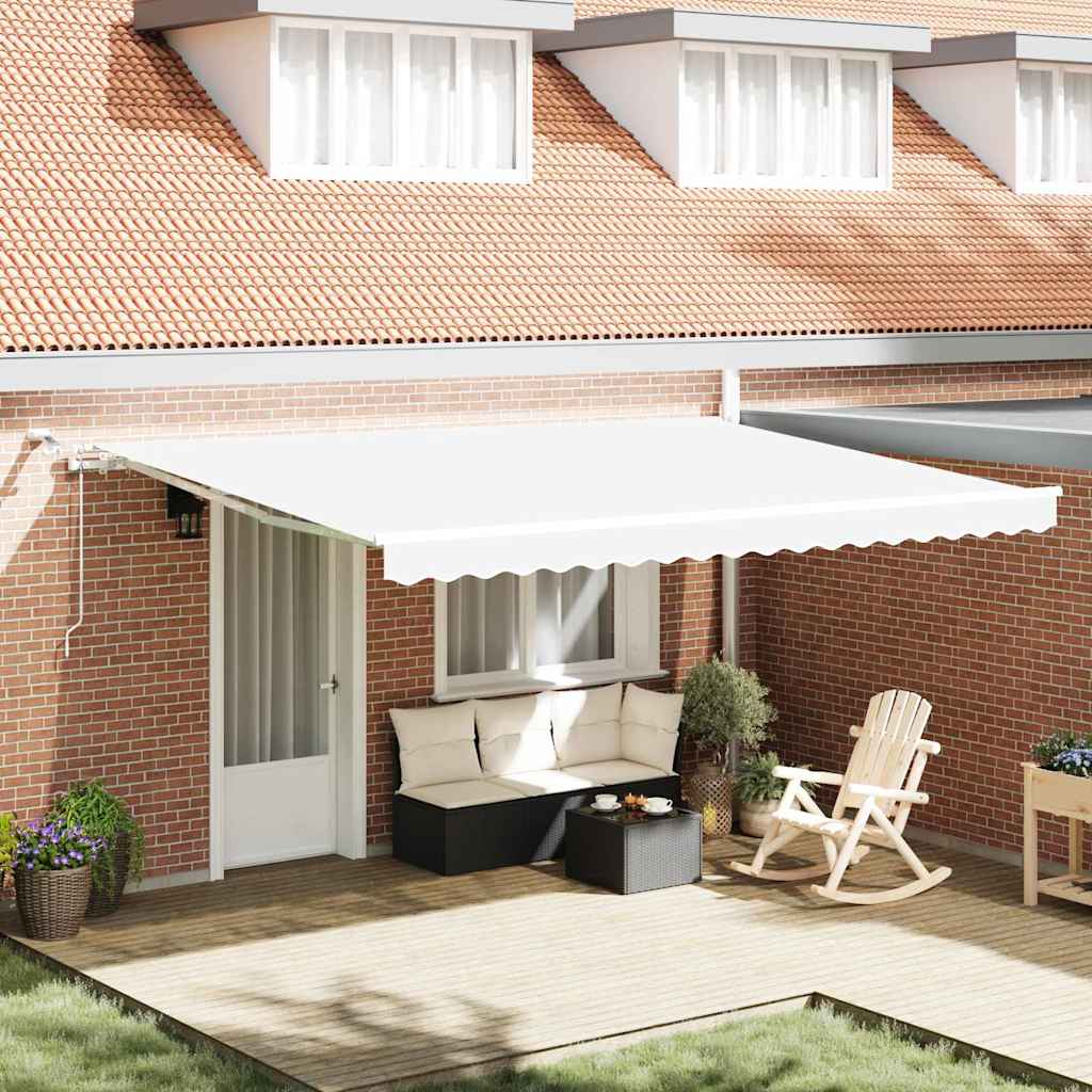 Skrovita tenda Bijelo 450 × 300 cm Poliester i metal
