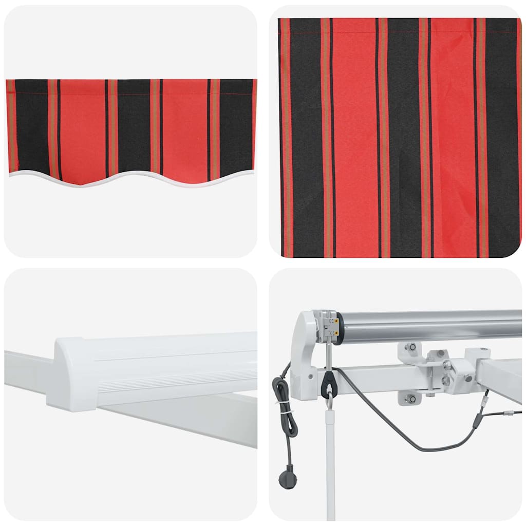 Skrovita tenda S LED lampica Narančasta i smeđa 450 × 350 cm