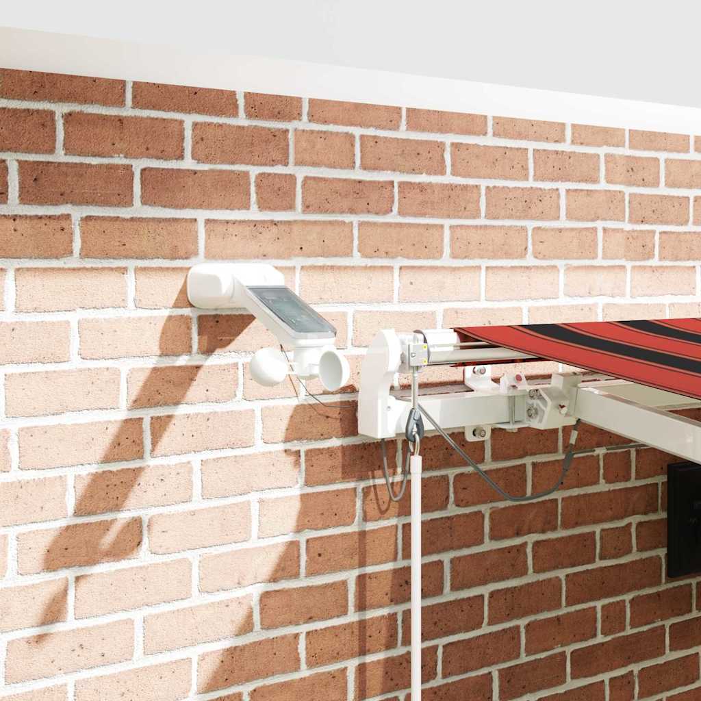 Skrovita tenda S LED lampica Narančasta i smeđa 450 × 350 cm