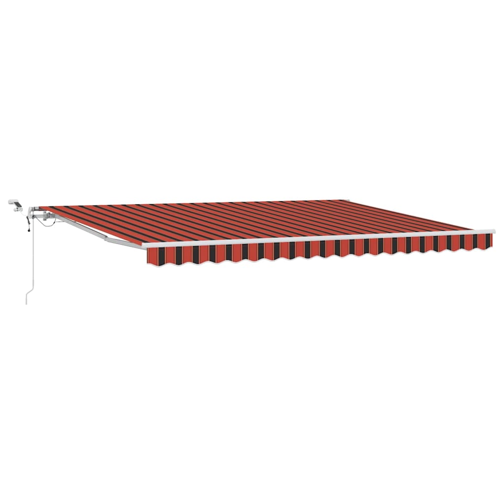 Skrovita tenda S LED lampica Narančasta i smeđa 450 × 350 cm