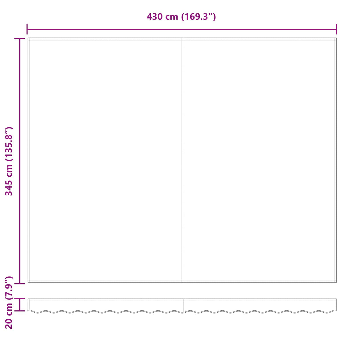 Skrovita tenda Šareni 450 × 350 cm Poliester i čelik