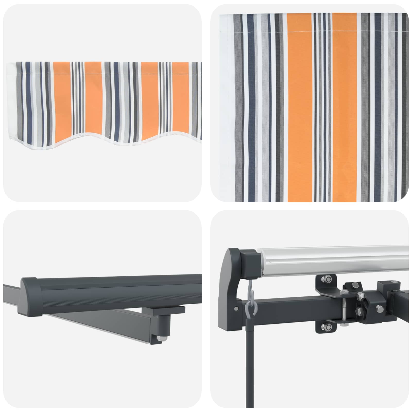 Skrovita tenda S LED lampica Šareni 450 ×350 cm tkanina
