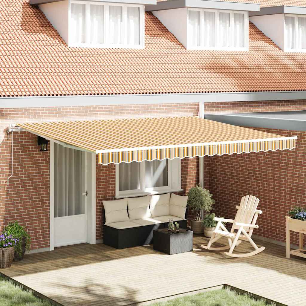 Povlačivi tende Šareni 450 × 350 cm Tkanina i Aluminij
