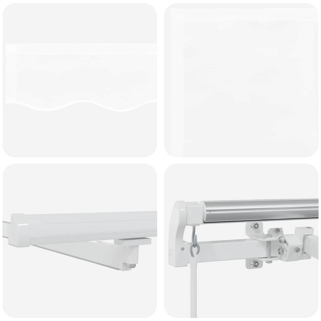 Skrovita tenda Bijelo 450 × 350 cm Tkanina i čelik