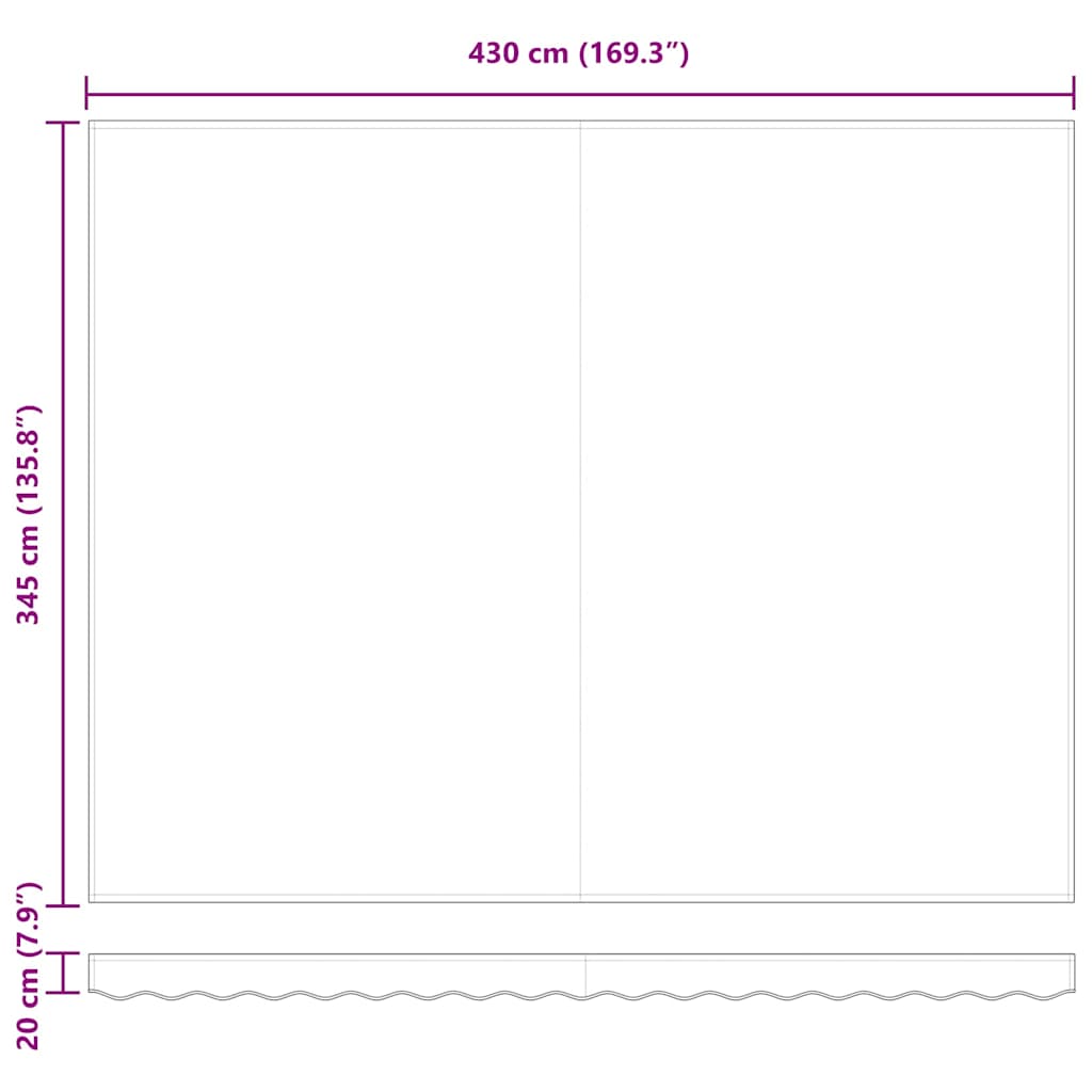 Skrovita tenda Bijelo 450 × 350 cm Tkanina i čelik