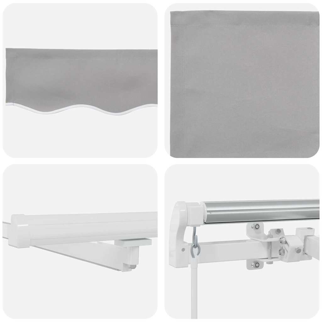 Skrovita tenda Svijetlo siva 450 × 350 cm Tkanina i čelik