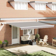Skrovita tenda Svijetlo siva 450 × 350 cm Tkanina i čelik
