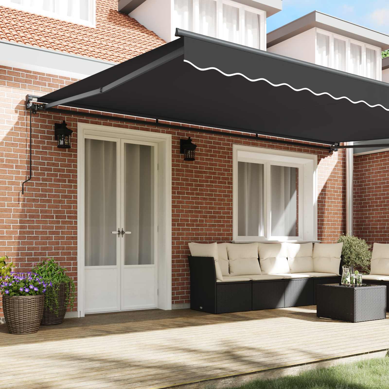 Okvir tende Antracit 500 × 300 cm Poliester s PU premazom