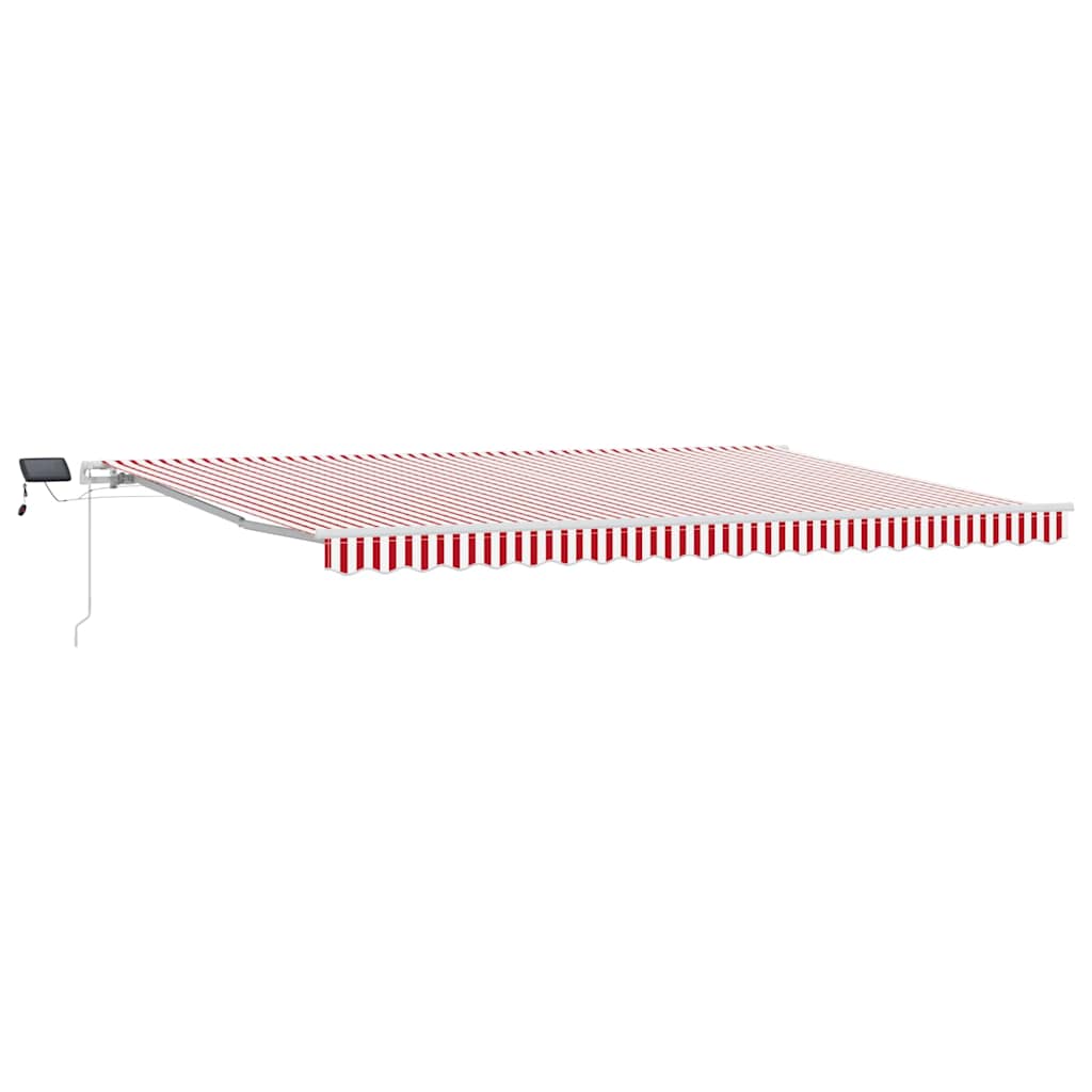 Skrovita tenda Crvena i bijela 500 × 300 cm Tkanina i čelik
