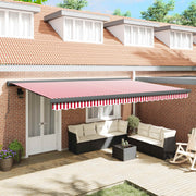 Povlačivi tende Crvena i bijela 500 × 300 cm Platno i Aluminij