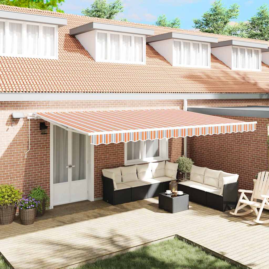 Povlačivi tende Šareni 500 x 300 x 165 cm Tkanina i Aluminij