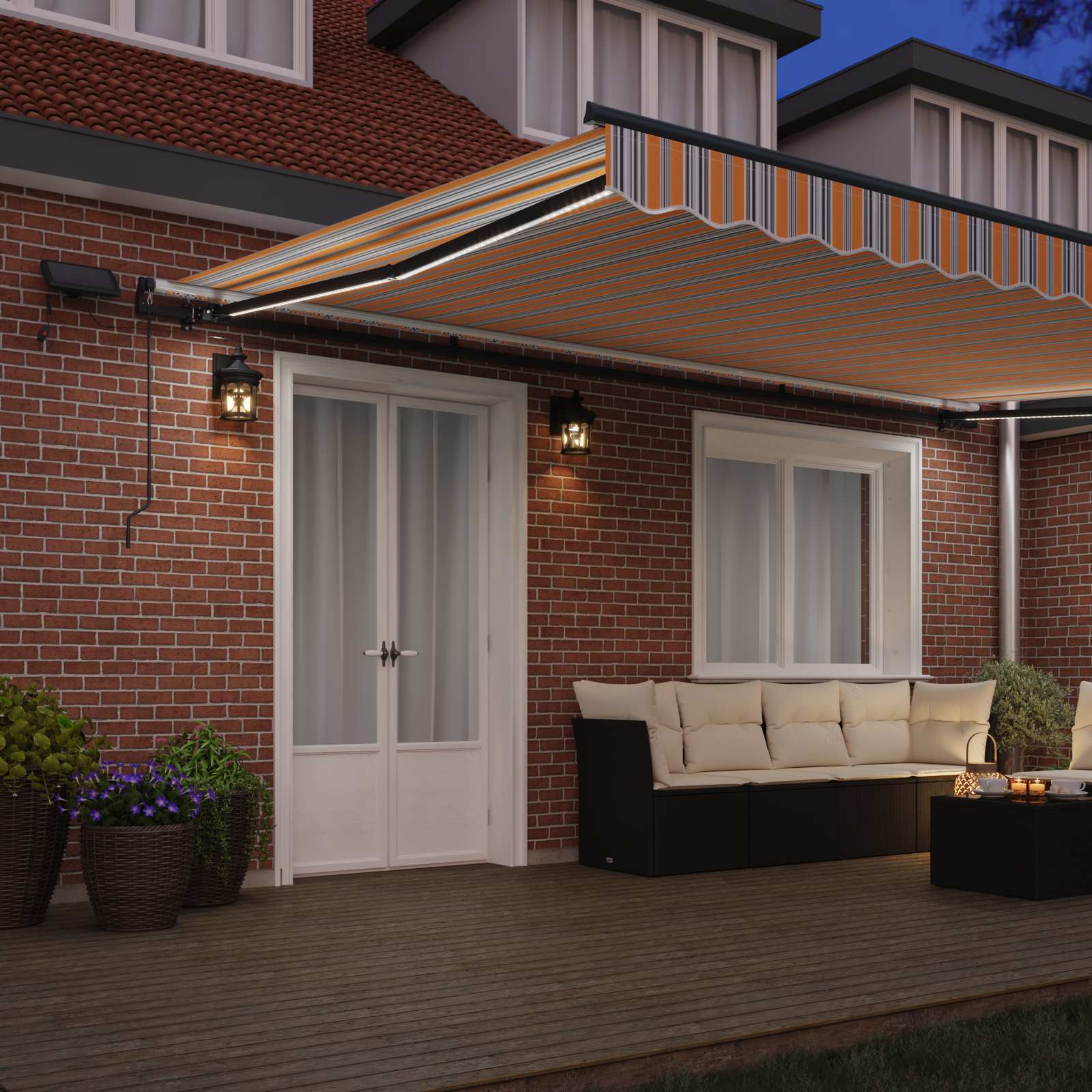 Povlačivi tende Šareni 500 x 300 x 165 cm Tkanina i Aluminij
