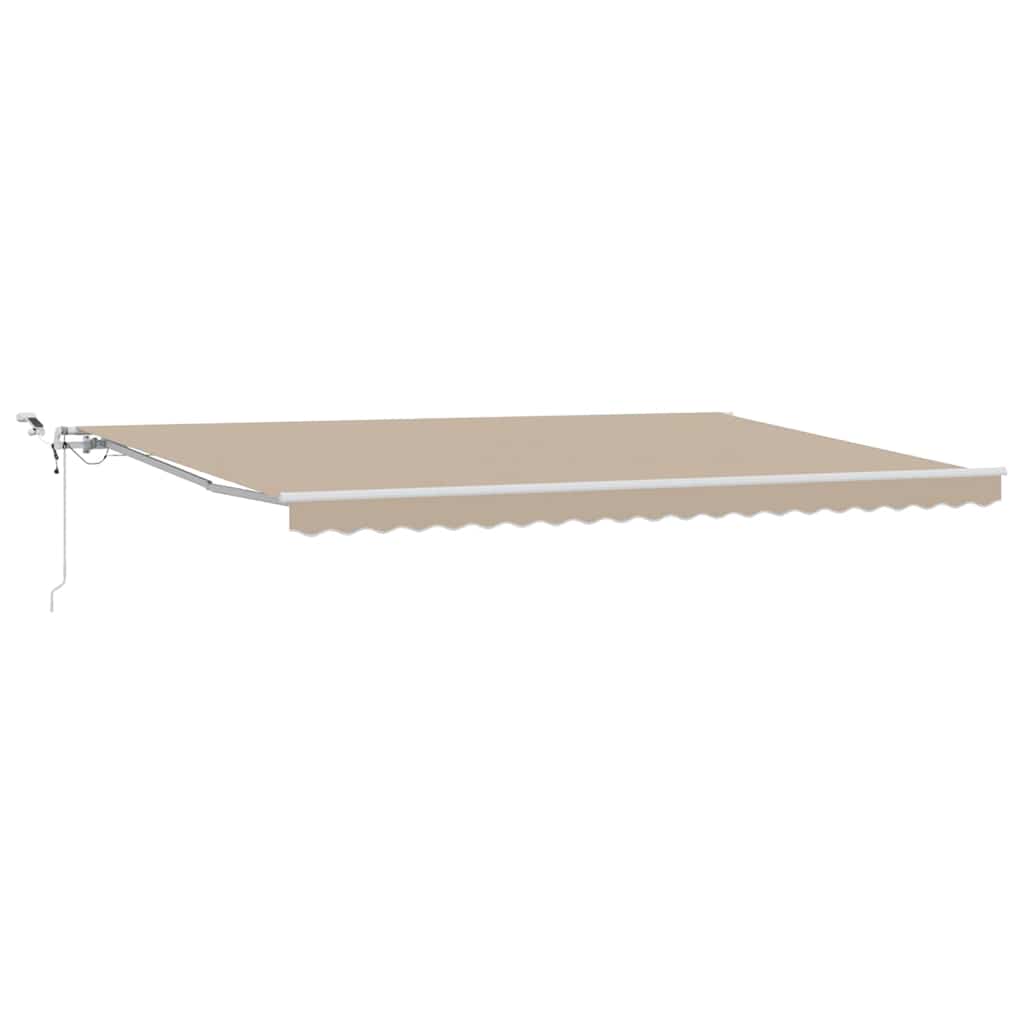 Skrovita tenda S LED lampica Bež 500 × 300 cm Poliester i metal
