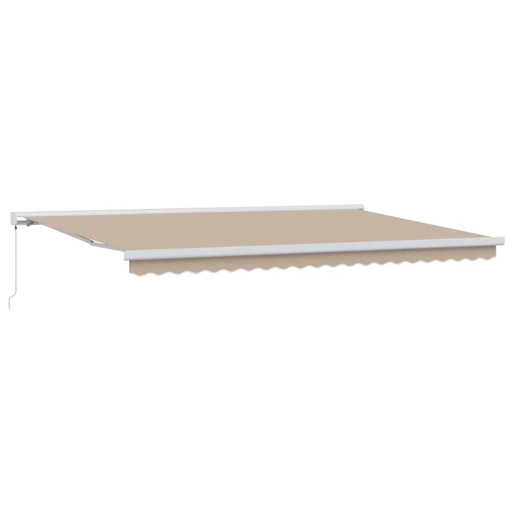 Skrovita tenda Bež 500 × 300 cm Tkanina i Metal