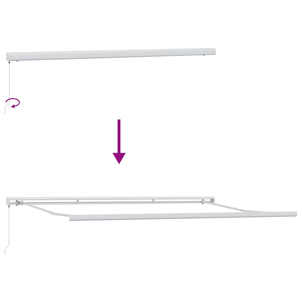 Skrovita tenda Bež 500 × 300 cm Tkanina i Metal