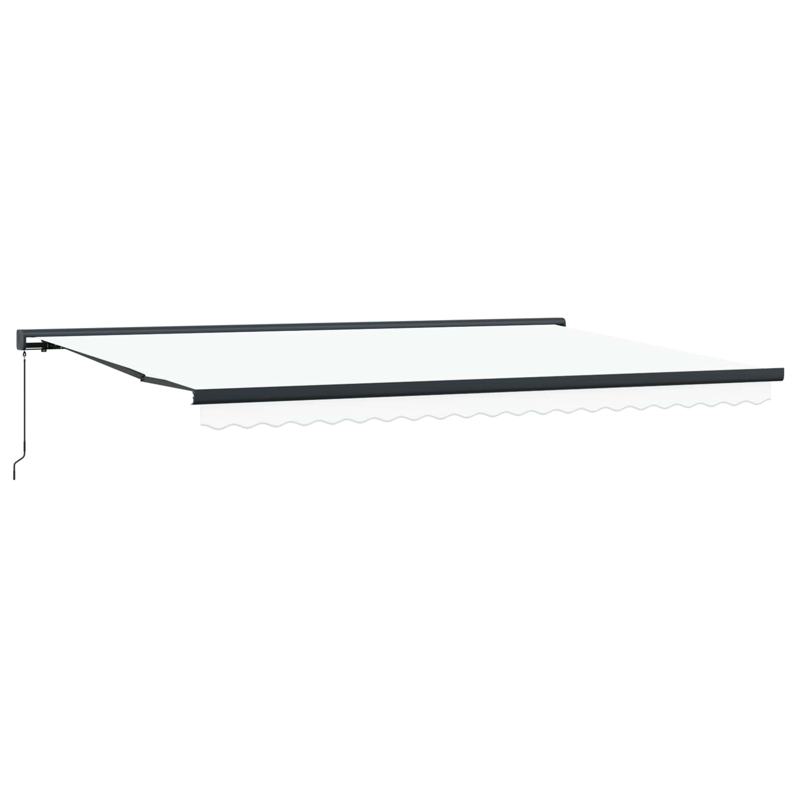 Skrovita tenda Bijelo 500 × 300 cm Tkanina i Metal