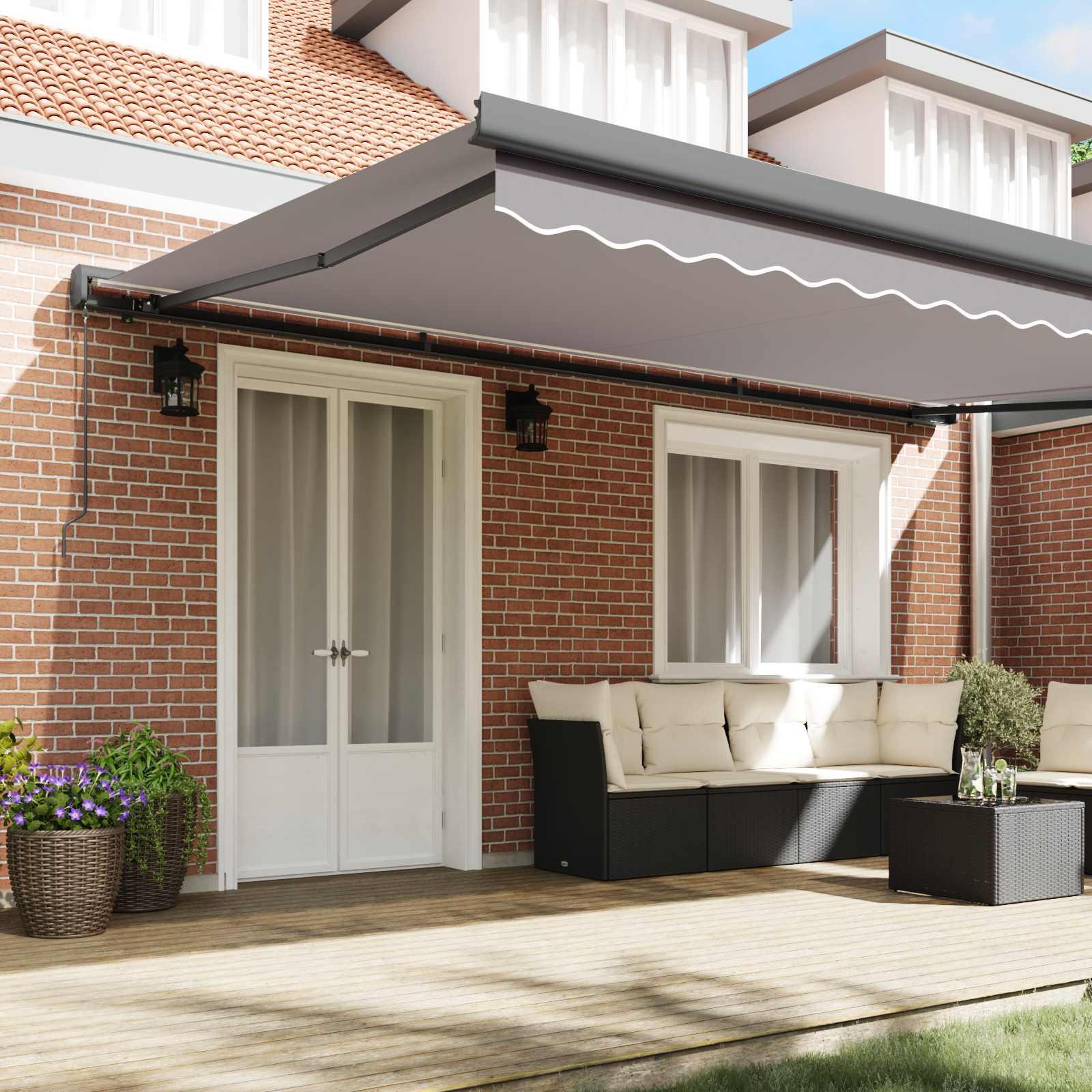 Povlačivi tende Svjetlosiva 500 × 300 cm Platno i Aluminij