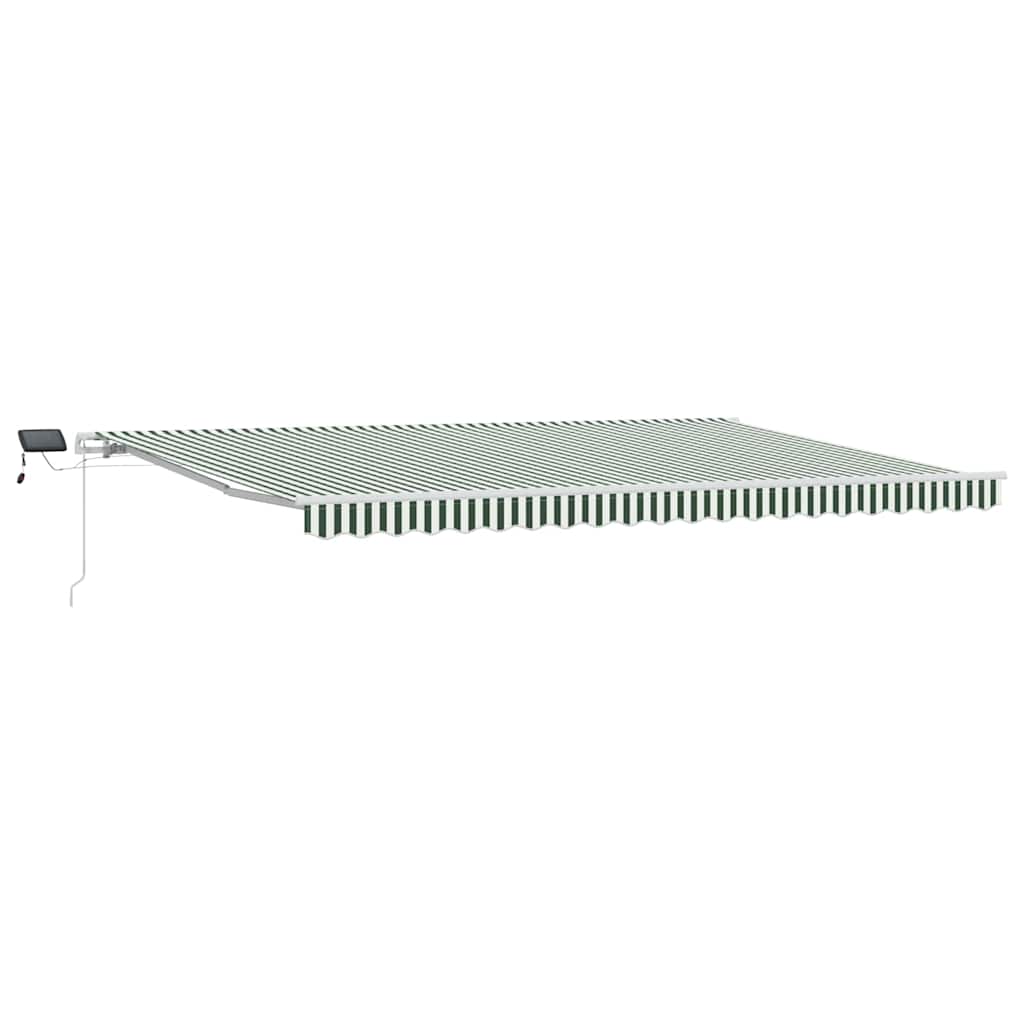 Skrovita tenda Zelena i bijela 500 × 300 cm Tkanina i čelik