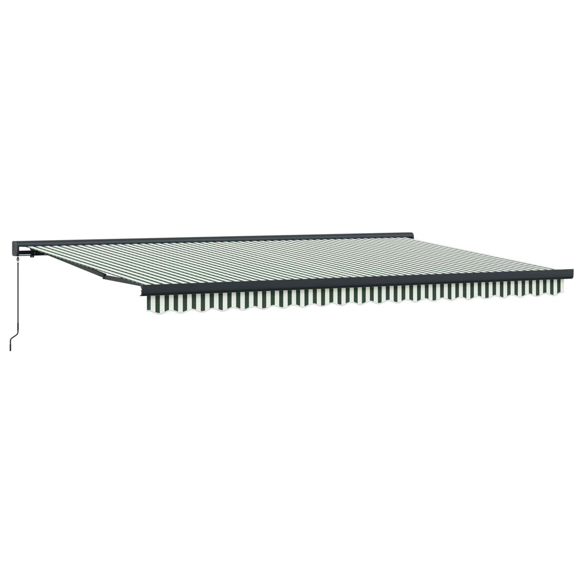 Povlačivi tende Zelena i bijela 500 × 300 cm Platno i Aluminij