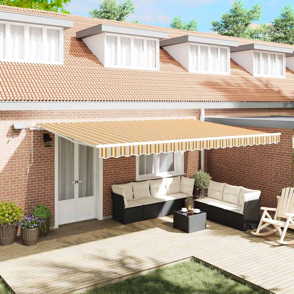 Povlačivi tende Šareni 500 × 350 cm Tkanina i Aluminij