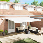 Skrovita tenda Bijelo 500 × 350 cm Tkanina i čelik