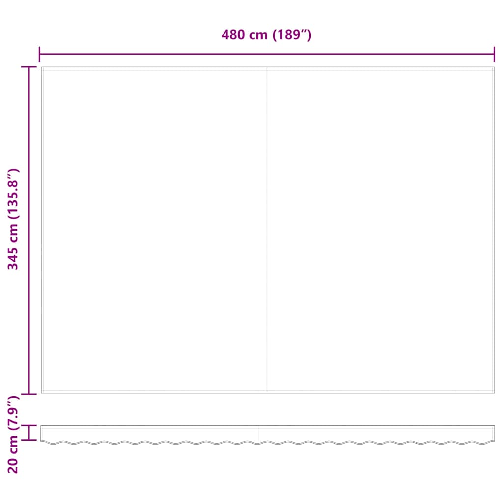 Skrovita tenda Bijelo 500 × 350 cm Tkanina i čelik