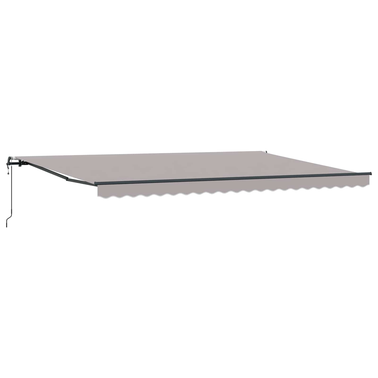 Skrovita tenda Svijetlo siva 500 × 350 cm Tkanina i Aluminij