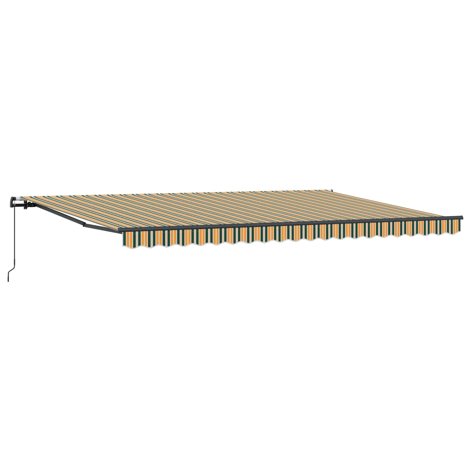 Skrovita tenda Zelena i žuta 500 × 350 cm Poliester i čelik