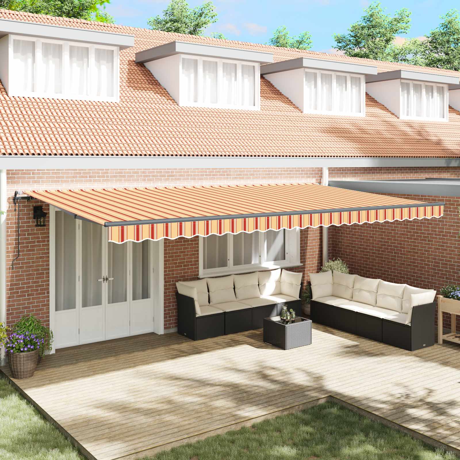 Povlačivi tende Žuta i narančasta 600 × 300 cm