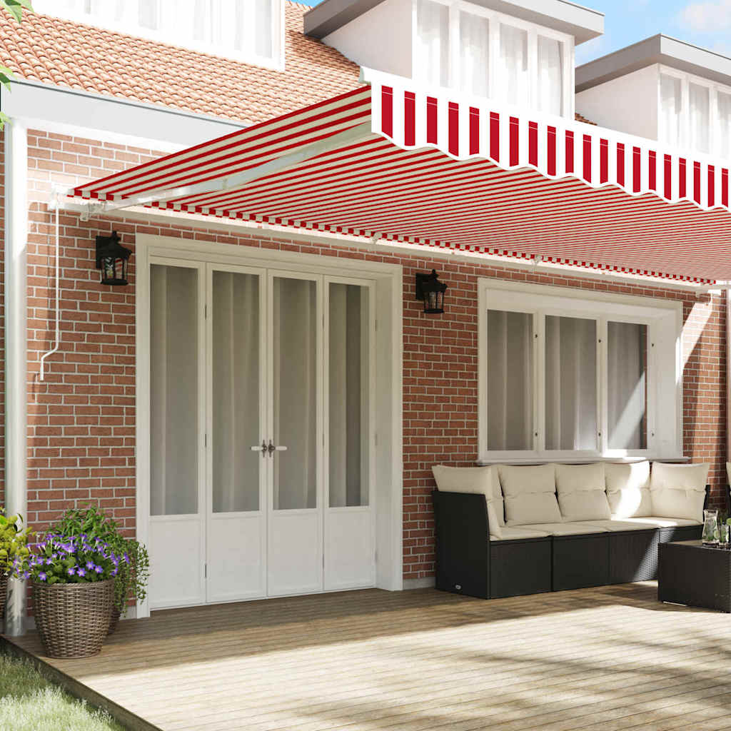 Skrovita tenda Crvena i bijela 600 × 300 cm