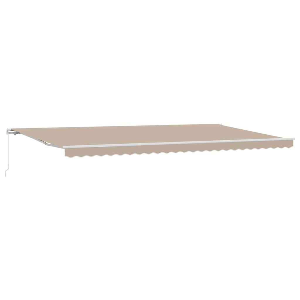 Skrovita tenda Bež 600 × 300 cm Poliester i aluminij