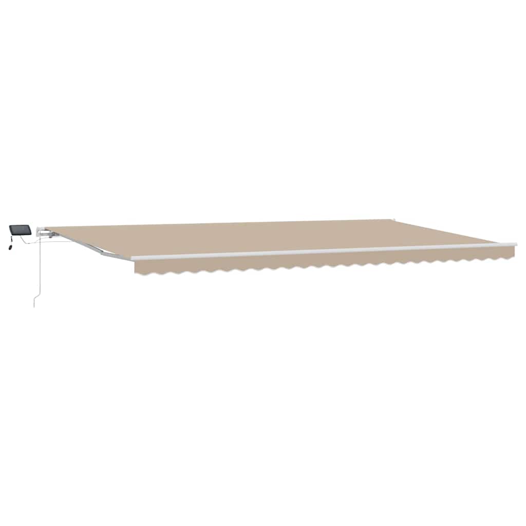 Skrovita tenda S LED lampica Bež 600 × 300 cm Tkanina i čelik